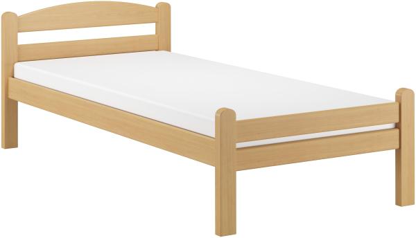 Einzelbett Buche massiv 80x200 Bettgestell V-60.45-08 Rollrost und Matratzen inkl.