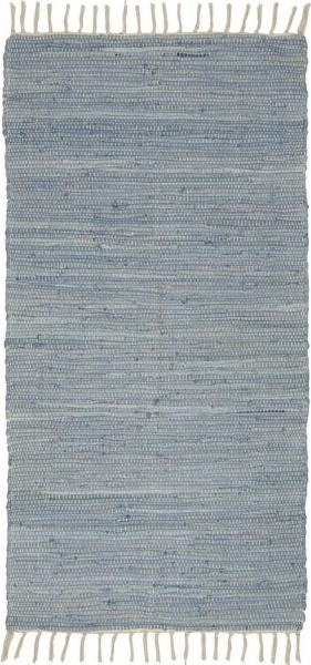 Teppich Läufer Wohnraum Bodenläufer 60x120cm Baumwolle Blau Ib Laursen 65014-26