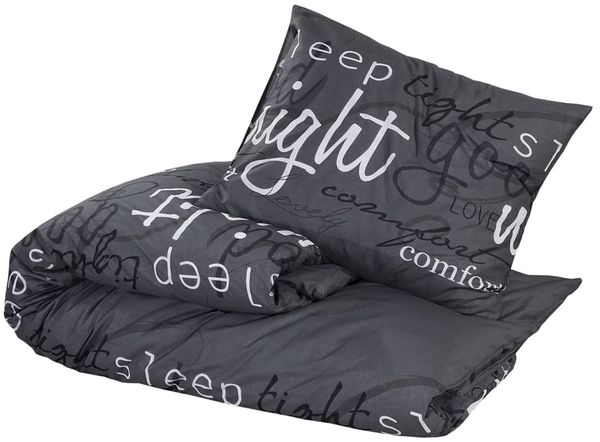 vidaXL Bettwäsche-Set, Baumwolle schwarz, 220x240 cm Bild 3