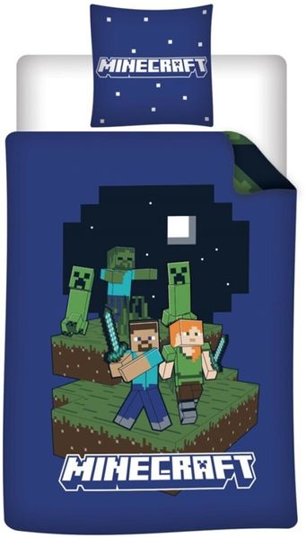 Minecraft Bettwäsche Set 140 × 200 cm mit Kissenbezug 65x65 cm