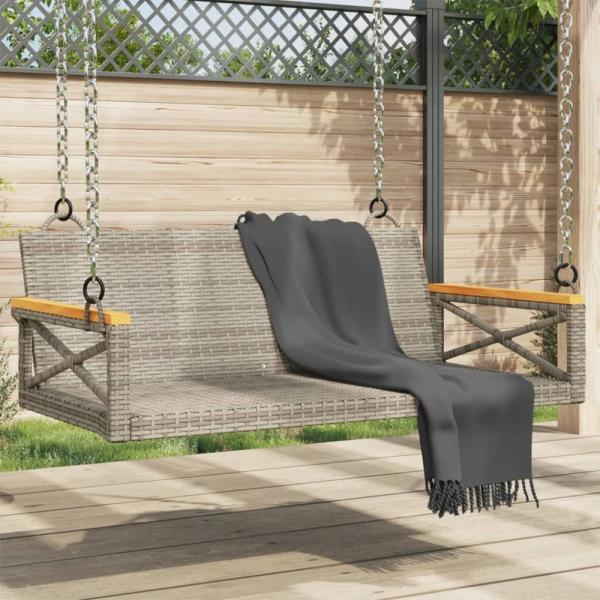 vidaXL Hängebank Grau 109 x 62 x 40 cm Poly Rattan 368153