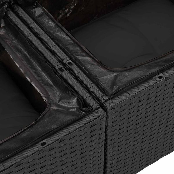 vidaXL Gartensofa-set mit Kissen 13 pcs Schwarz Poly-Rattan 3363744 Bild 8