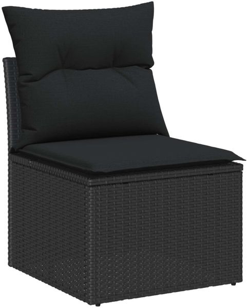 vidaXL Gartensofa-set mit Kissen 13 pcs Schwarz Poly-Rattan 3363744 Bild 5