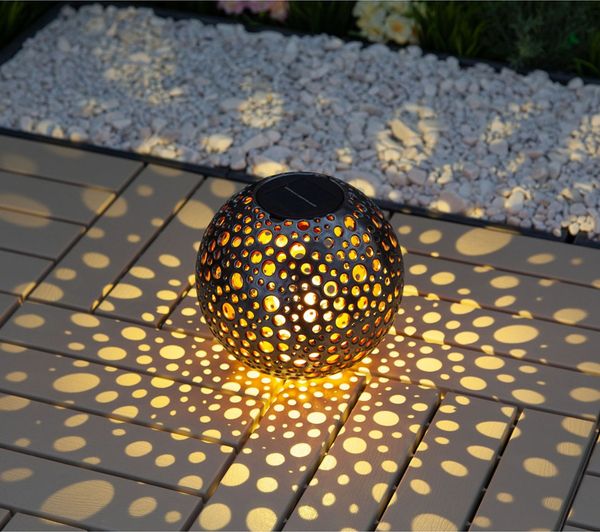 4x Solar Kugelleuchte Metalloptik 20cm Gartenleuchte Tischleuchte Gartendeko Gartenlampe Kugellampe Solarkugel Außenleuchte Outdoor