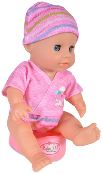 Moni Kinderpuppe 31 cm 8295 Zubehör Etagenbett Hochstuhl Trinkflasche Töpfchen rosa Bild 1