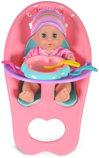 Moni Kinderpuppe 31 cm 8295 Zubehör Etagenbett Hochstuhl Trinkflasche Töpfchen rosa Bild 2
