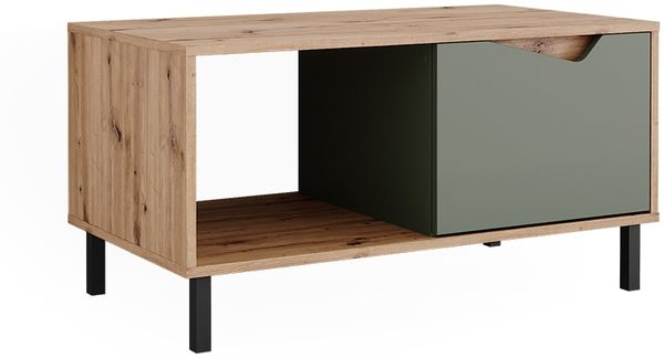 Couchtisch Marelle Grün/Artisan 90 x 50 cm mit 1 Tür Vicco