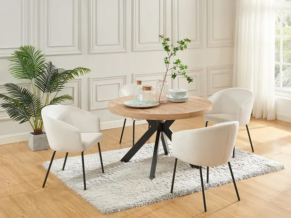 Vente-unique - KOMONI Esstisch Holz, Platte SchwarzBeige - B 120 cm x H 76 cm x L 170 cm220 cm120 cm