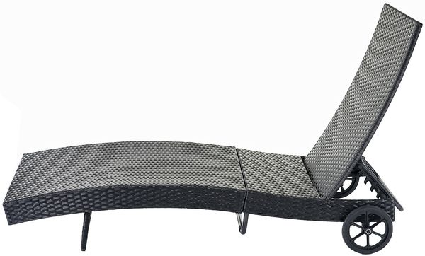 Sonnenliege HWC-D80, Gartenliege Relaxliege Liege, Poly-Rattan ~ anthrazit, Kissen beige Bild 5