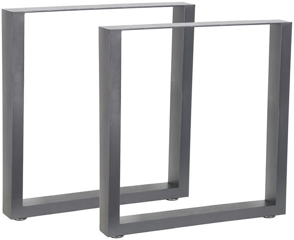 Tischuntergestell 70x72 cm Möbelfüße Grau Tischbeine Industrie Bankkufen Stahl