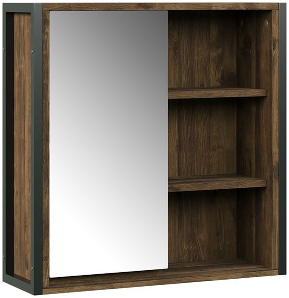 Badspiegelschrank Naola Eiche/Schwarz 62.2 x 62.5 cm mit 1 Spiegeltür Vicco