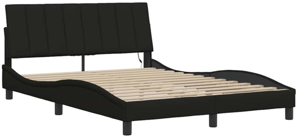 vidaXL Bettgestell ohne Matratze "Hanko" Schwarz 120x200 cm Stoff 3310449 Bild 4