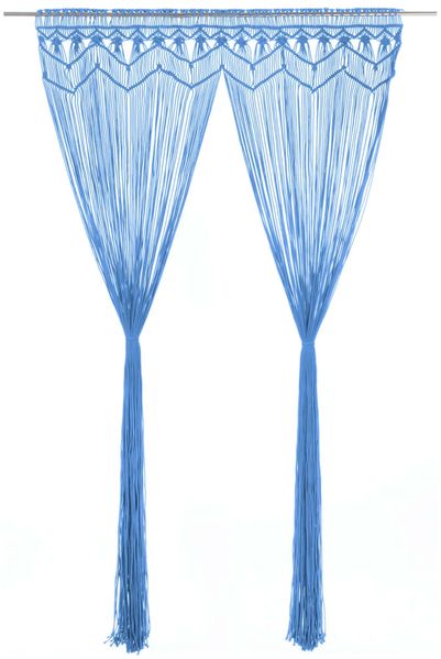 vidaXL Makramee Vorhang Blau 140x240 cm Baumwolle 323988