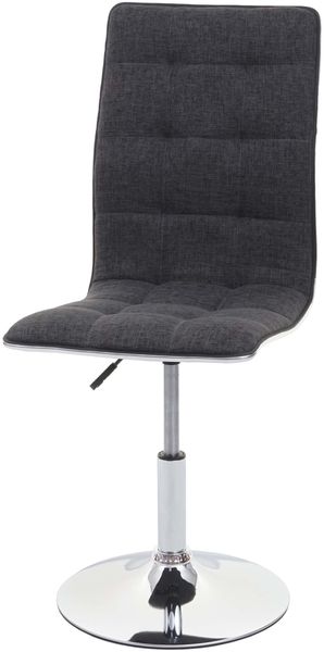 Esszimmerstuhl HWC-C41, Stuhl Küchenstuhl, höhenverstellbar drehbar, Stoff/Textil MVG-zertifiziert ~ grau