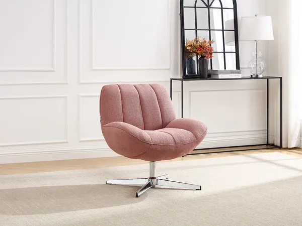 Vente-unique - VOLABO Sessel Stoff Puderrosa - B 75 cm x H 79 cm x L 71 cm