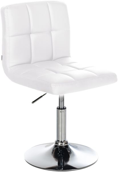 Palma Barhocker BANGKO - Kunstleder Weiß 44x49x74 cm | Barstuhl Höhenverstellbar Mit Lehne Drehbar Tresenhocker Tresenstuhl Kneipenhocker Kneipenstuhl