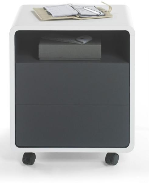 Rollcontainer Tadeo - Weiß matt Anthrazit Bild 2