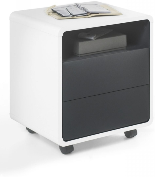 Rollcontainer Tadeo - Weiß matt Anthrazit Bild 4