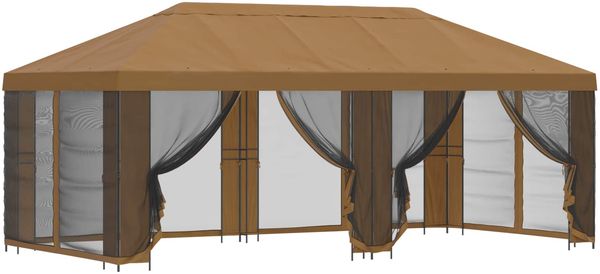 vidaXL Pavillon mit Seitenwänden 6 x 3 m Beige Polyester und Stahl 190 3376019 Bild 2