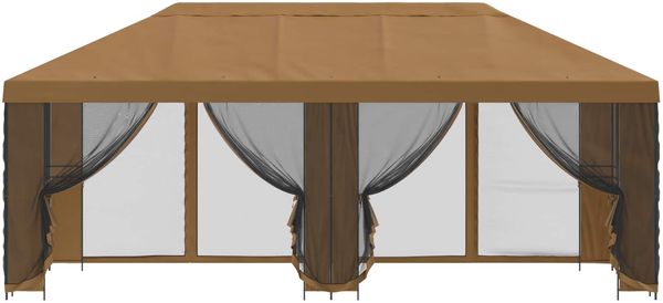 vidaXL Pavillon mit Seitenwänden 6 x 3 m Beige Polyester und Stahl 190 3376019 Bild 3