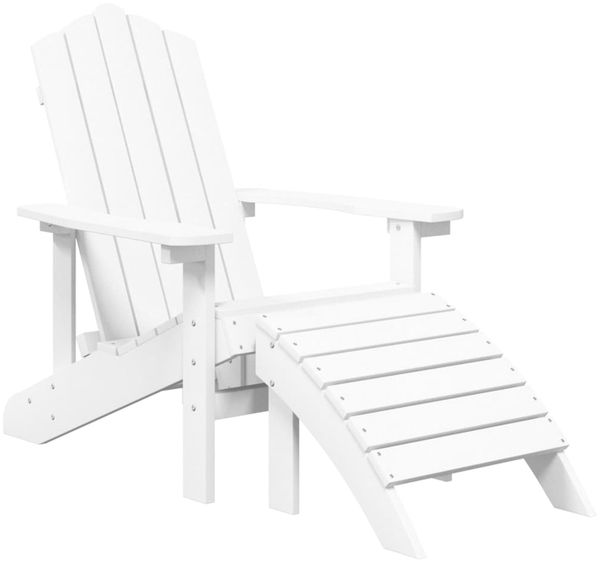 vidaXL Adirondack-Gartenstühle mit Hocker & Tisch HDPE Weiß 3095712 Bild 3