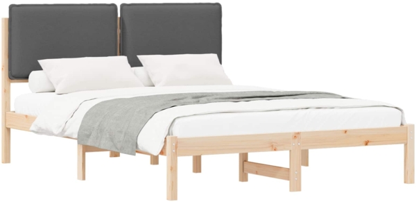 vidaXL Bettgestell mit gepolstertem Kopfteil Dunkelgrau 160 x 200 cm 877825