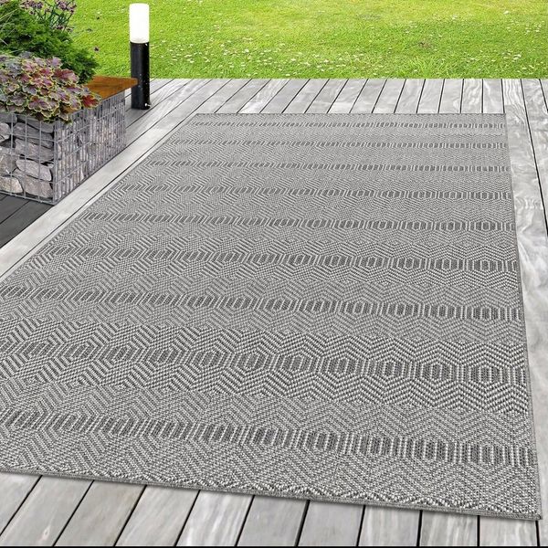 SIMPEX24 Outdoorteppich Boho Design, Läufer, Höhe: 7 mm, Outdoor Teppich Boho Design Wetterfest für Terrasse Balkon Küche