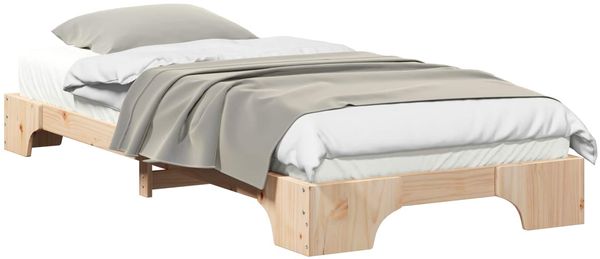 vidaXL Bettrahmen Braun 100 x 210 cm Massives Kiefernholz 872896 Bild 2