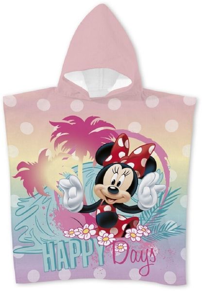 Disney Minnie Mouse Badeponcho für Kinder – Kapuzenhandtuch aus Polyester 55 x 110 cm