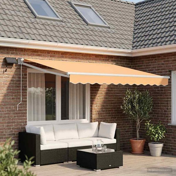 vidaXL Manuelle Gelenkarmmarkise mit LEDs Sand 3425869