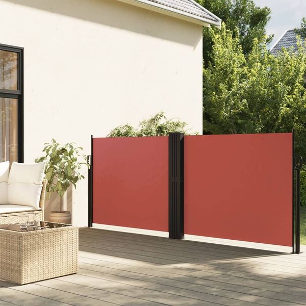 vidaXL Seitenmarkise Ausziehbar Terrakottarot 100x1000 cm 4004693