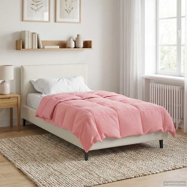 vidaXL Ganzjahresbettdecke Gepolstert Rosa 155 x 220 cm Mikrofaser 42026032