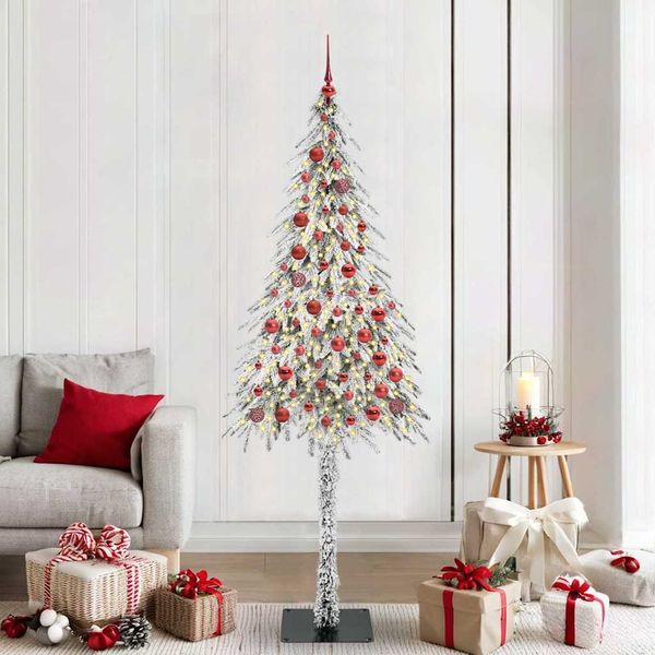vidaXL Weihnachtsbaum mit 300 LEDs Weiß 210 cm PE und Stahl 3396242