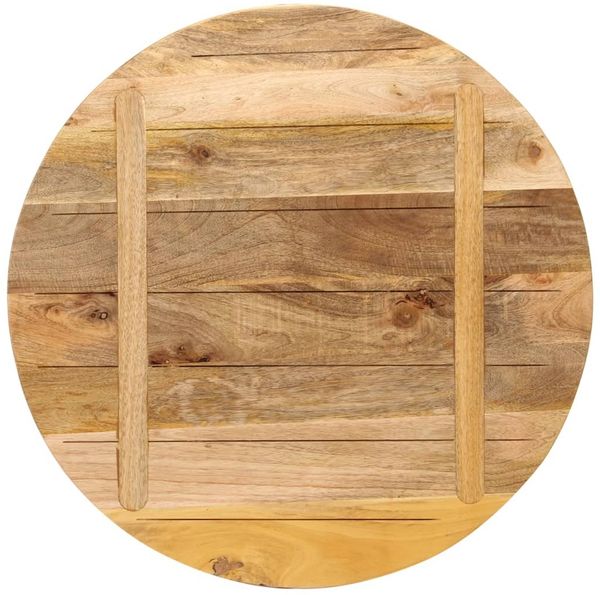vidaXL Tischplatte Ø 70x3,8 cm Rund Raues Massives Mangoholz 370011 Bild 5