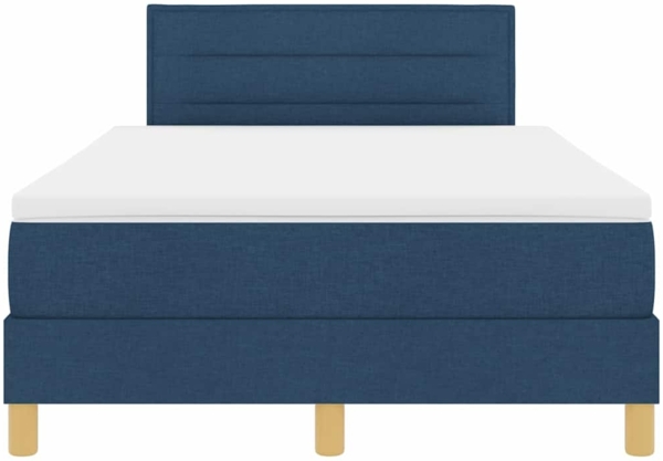 vidaXL Boxspringbett mit Matratze mit Kopfteil Blau 120 x 190 cm Stoff 3338831 Bild 6
