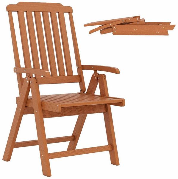 COSTWAY Klappstuhl, Gartenstuhl mit hochlehner, bis 150 kg belastbar