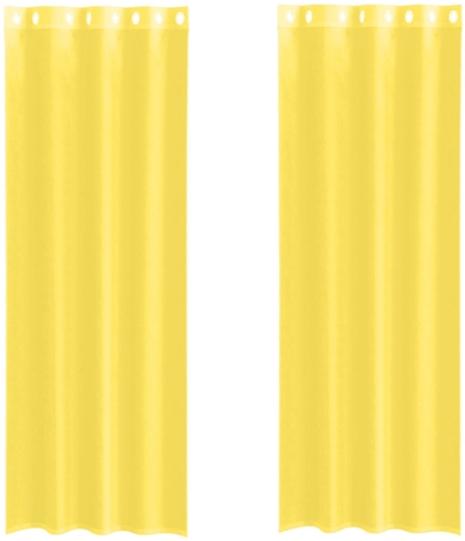 vidaXL Voile Vorhänge mit Ösen 2 Stk. Gelb 4102136