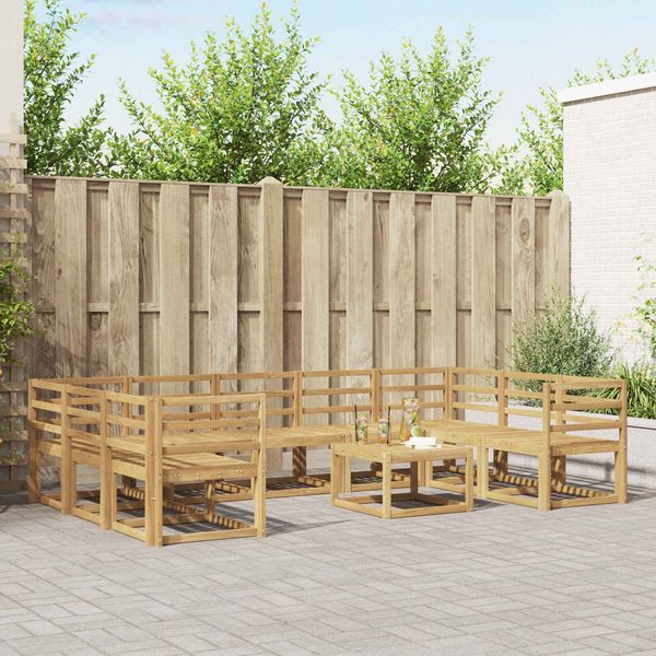vidaXL Outdoor-Sofagarnitur 10 pcs Weiß Massivholz Akazie 3388238