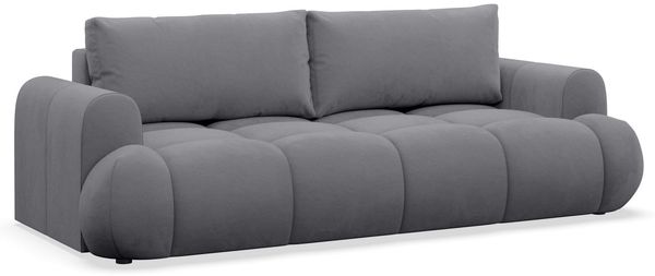 Selsey 3-Sitzer Sofa mit Schlaffunktion Schlafsofa Grau Cord 135x200 cm Integrierter Bettkasten – Wasserabweisend & Abriebfest Polnisches Design Komfortable Wellenfederung & Schaumstoff
