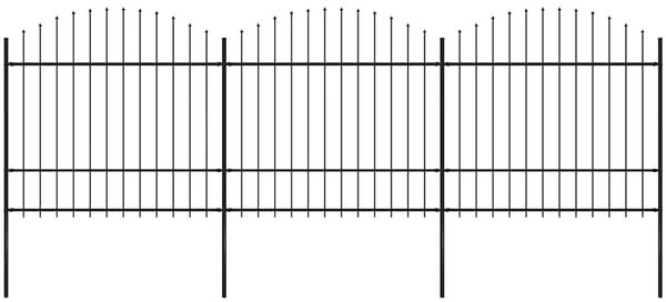 vidaXL Gartenzaun mit Speerspitze Stahl 537 x 175 cm Schwarz 277741