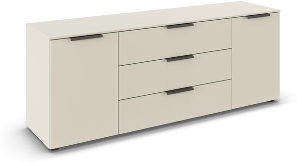 Rauch Möbel Flipp, Kommode für Schlafzimmer, Kinderzimmer, Wohnzimmer, Jugendzimmer, Flur, Garderobe, 2-türig, 3 Schubladen, mit Softclose-Funktion, Farbe Beige, Breite 160 cm