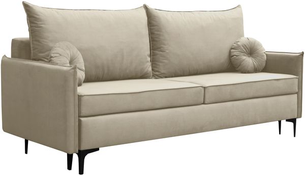 Mirjan24 'Cesechi' Schlafsofa mit Bettkasten, Kissen mit Reißverschluss, 101 x 216 x 96 cm, Beige