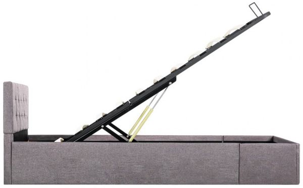 vidaXL Stauraumbett Hydraulisch Taupe Stoff 100×200 cm 285595 Bild 12