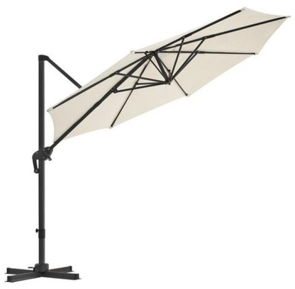 Songmics Sonnenschirm, Ø 300 cm, UPF 50+, 360° drehbar, mit Ständer