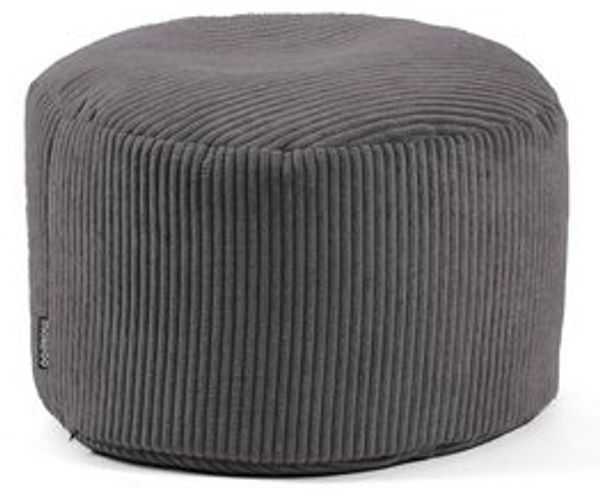 mokebo® Pouf, Hocker o. Sitzhocker aus Cord 30x50 cm 'Der Faule Lenz', Bodenkissen rund anthrazit, Fußhocker, Indoor Sitzkissen Stoff, Puff, Sitzpouf drinnen, kuschelig & weich, mit EPS-Perlen Füllung Bild 6