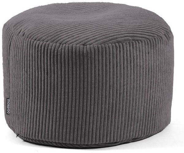 mokebo® Pouf, Hocker o. Sitzhocker aus Cord 30x50 cm 'Der Faule Lenz', Bodenkissen rund anthrazit, Fußhocker, Indoor Sitzkissen Stoff, Puff, Sitzpouf drinnen, kuschelig & weich, mit EPS-Perlen Füllung Bild 5