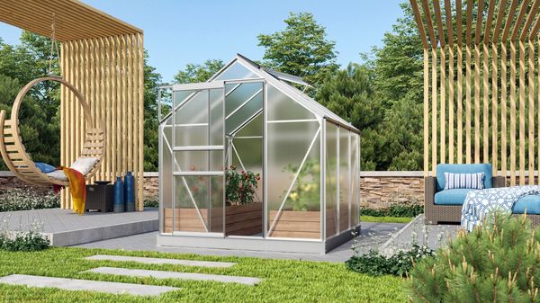 Vitavia Aktionsangebot (inkl. 60 Euro Zubehör): Gewächshaus "Venus 3800", aluminium eloxiert, 3,8 m²,6 mm HKP