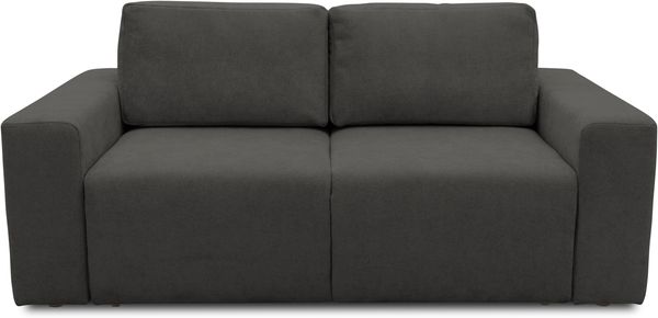 DOMO. collection Sofa 700 029, 2-Sitzer Couch mit Schlaffunktion und Federkernpolsterung, lose Rückenkissen, Polstergarnitur, 192 x 116 x 85 cm (BxTxH), grau
