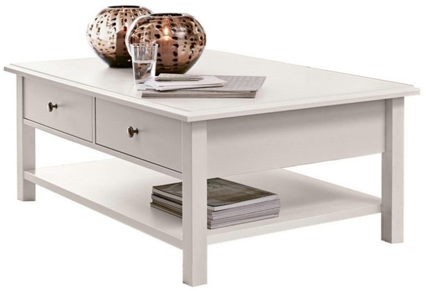 moebel-dich-auf Couchtisch KOPENHAGEN (in weiß, im Landhausstil), mit 2 Schubkästen Bild 3