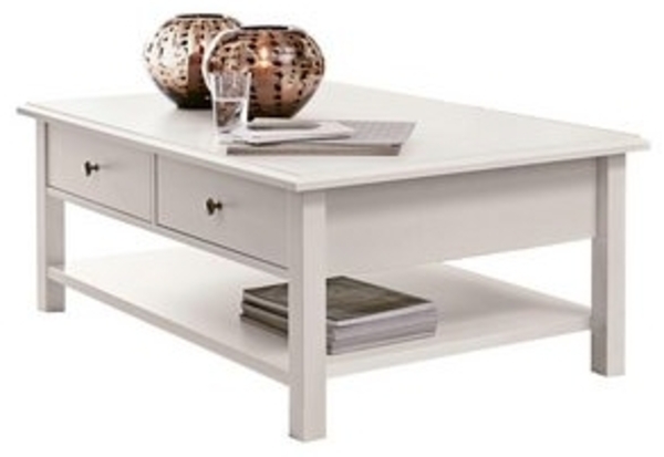 moebel-dich-auf Couchtisch KOPENHAGEN (in weiß, im Landhausstil), mit 2 Schubkästen Bild 5